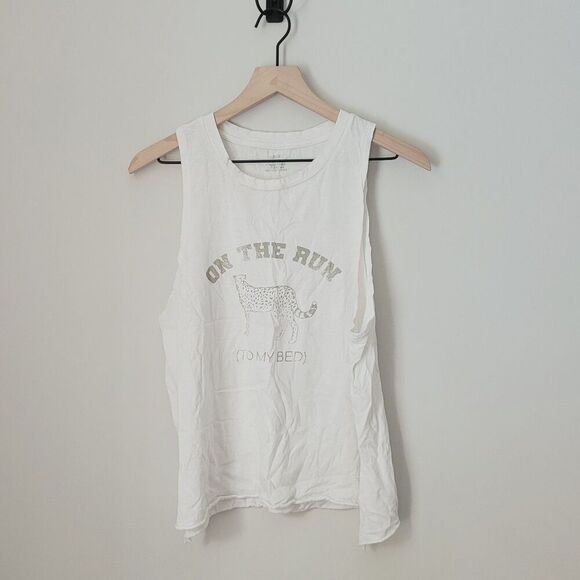 Aerie Graphic White Tank Size Medium - Picture 1 of 7